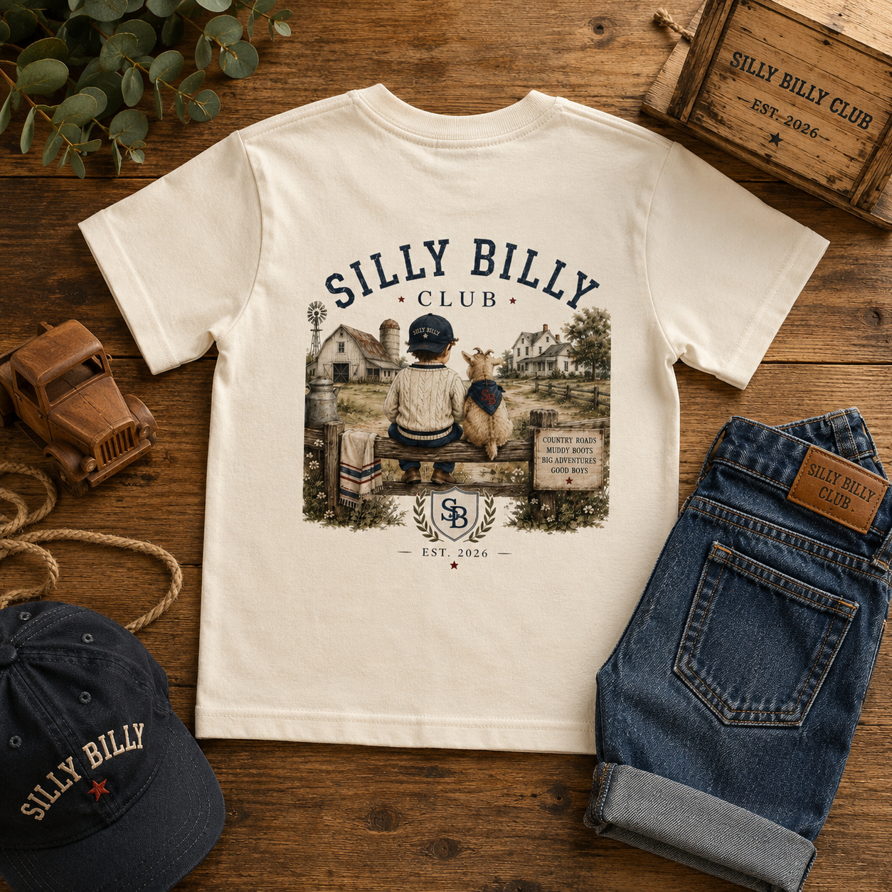 Silly Billy Club Toddler Tee – Vintage Kids Graphic Shirt - Silly Billy Club