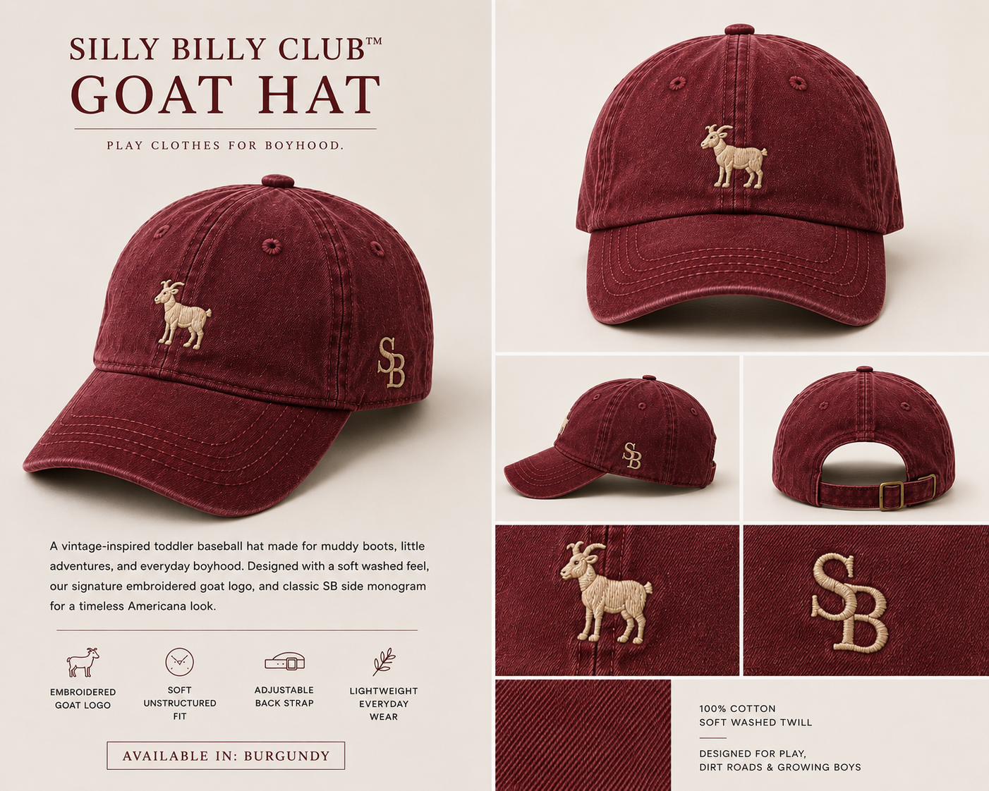 Silly Billy Club- Goat Hat - Silly Billy Club