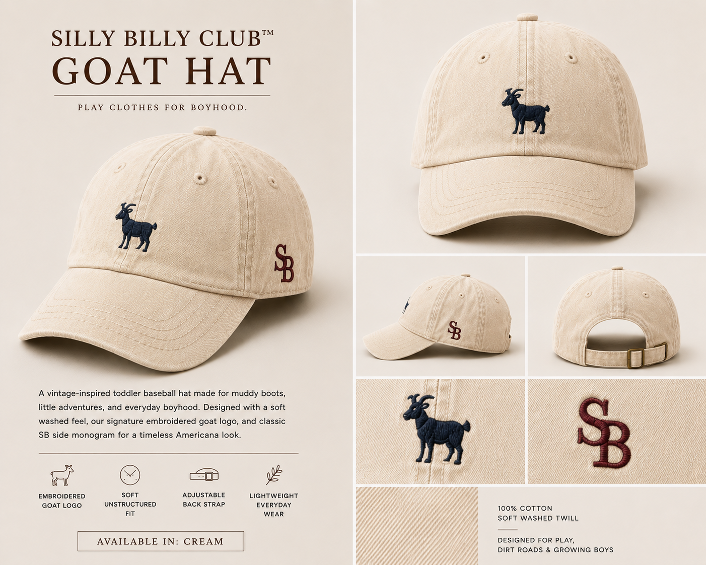 Silly Billy Club- Goat Hat - Silly Billy Club